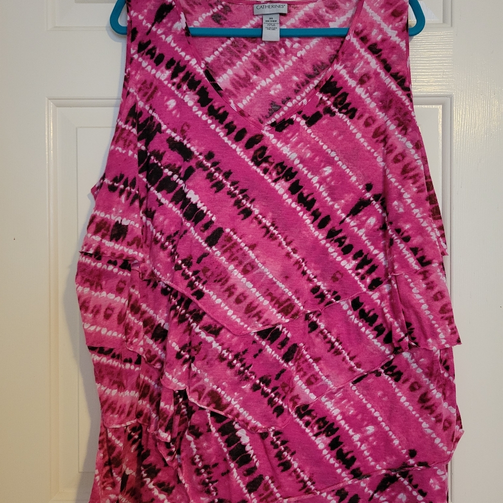 Catherines 3X tiered sleeveless top